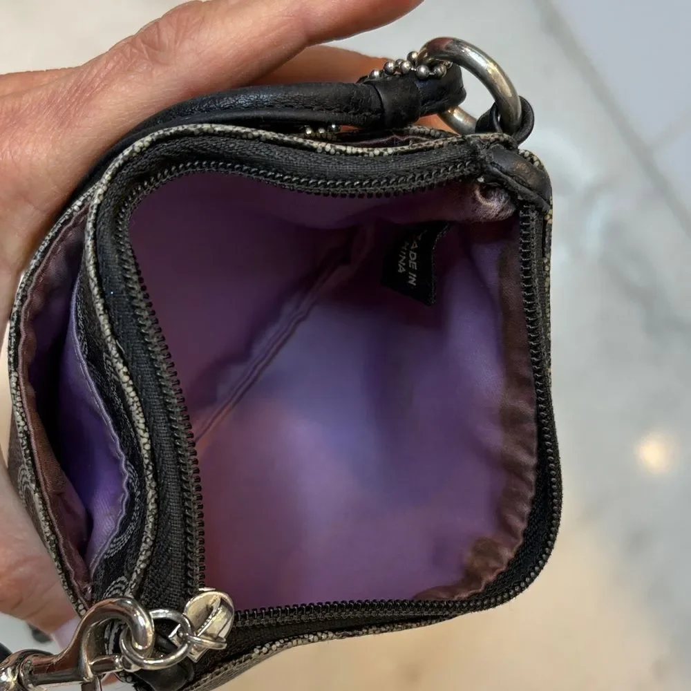 Coach Wristlet Bag Purse Waverly Opt Art Dotted Leather Pouch Clutch Wallet